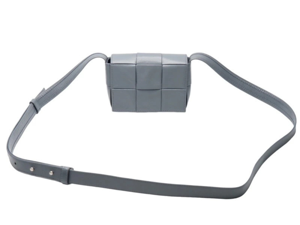 Bottega Veneta Shoulder Bag Gray Intrecciato Candy Cassette